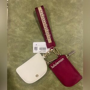Lululemon Athletica Red and White Key Holder Set